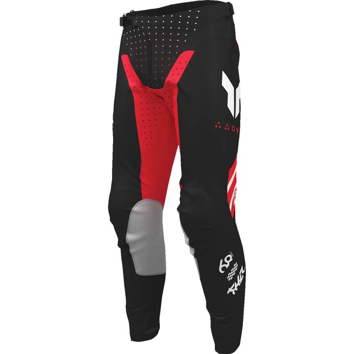 Pantaloni atv/cross Thor Launchmode Futura, culoare negru/rosu, marime 36