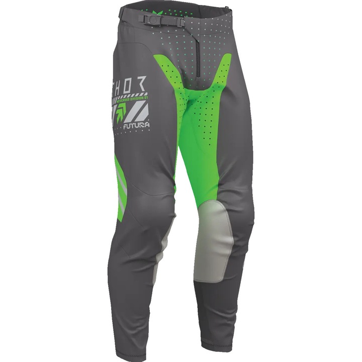 Pantaloni atv/cross Thor Launchmode Futura, culoare gri/verde, marime 36