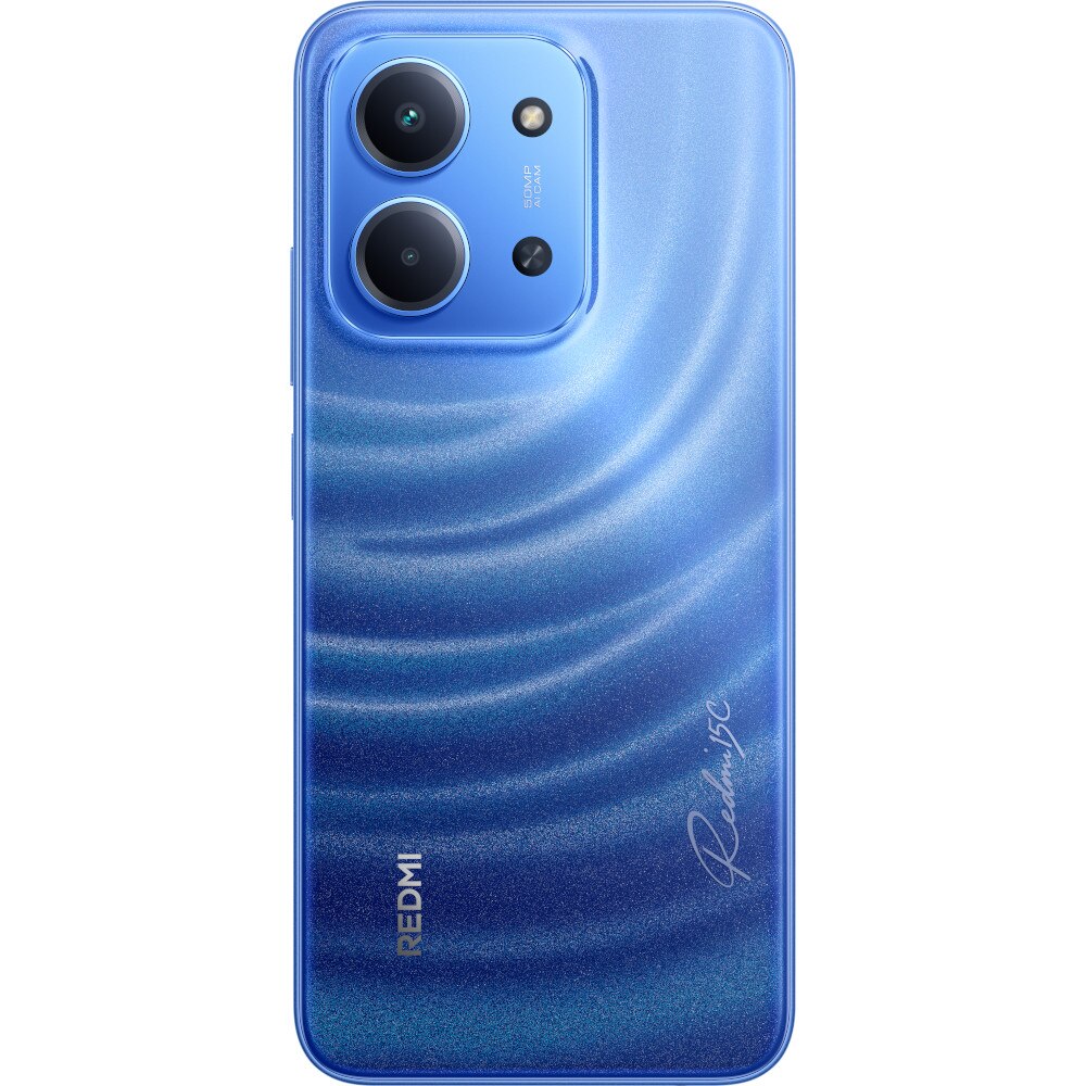 Telefon mobil Redmi 15C, 128GB, 4GB RAM, Dual SIM, Moonlight Blue & Woven Strap Ring