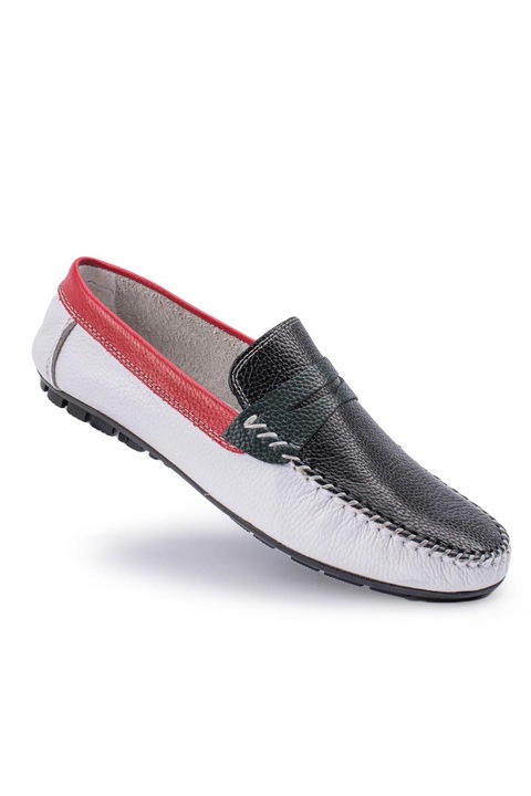 Pantofi pentru bărbați, Base, piele naturală, albi, mărimea 47 EU