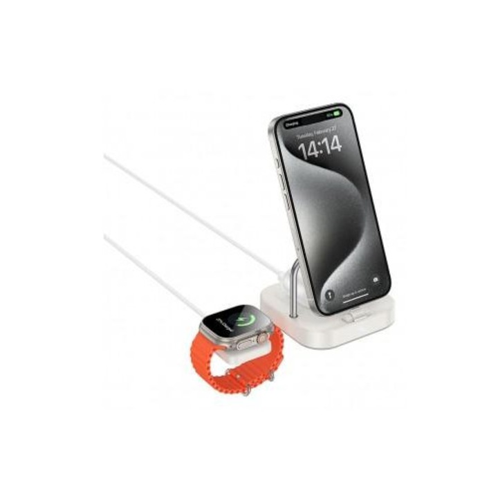 Incarcator Retea Wireless HOCO CQ16A 3in1 15W 1.67A Alb