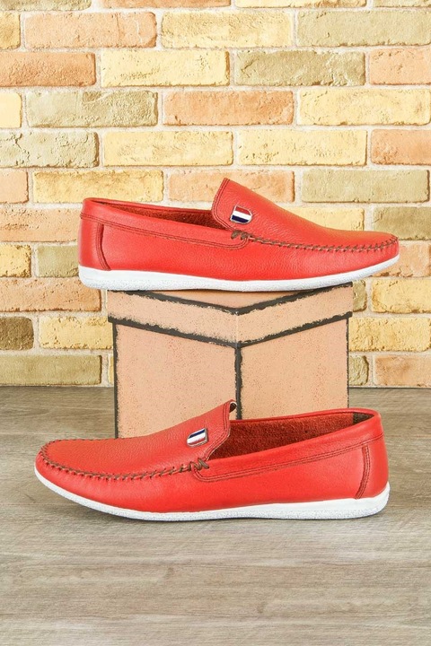 Férfi cipő, Valódi bőr, Grand Polo Club, 265557, Piros, 44