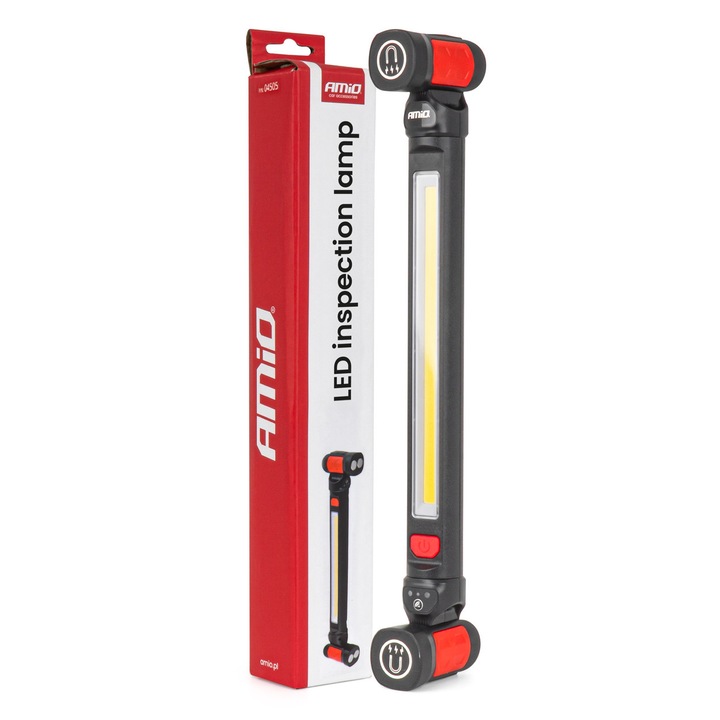 Lampa inspectie LED COB 10W 1000lm, acumulator 4400mAh, AMIO, design compact, rezistent la socuri