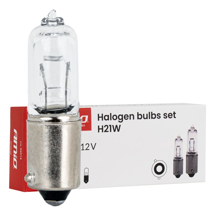 Becuri halogen H21W 12V 21W BAY9s set 10 bucati