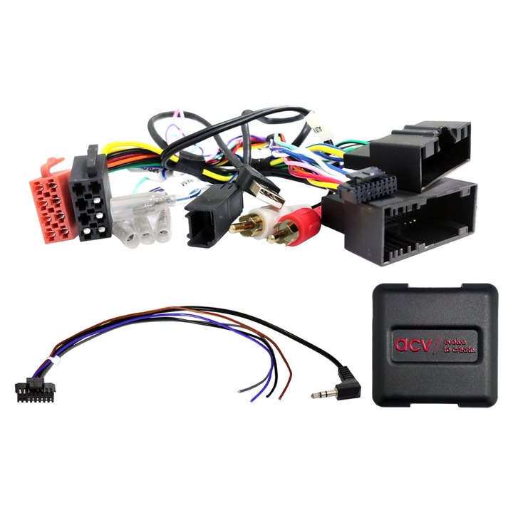 Adapter pentru controlul de pe volan Ford, ACV, 24-pin, compatibilitate cu diverse modele, cablu RCA, set.