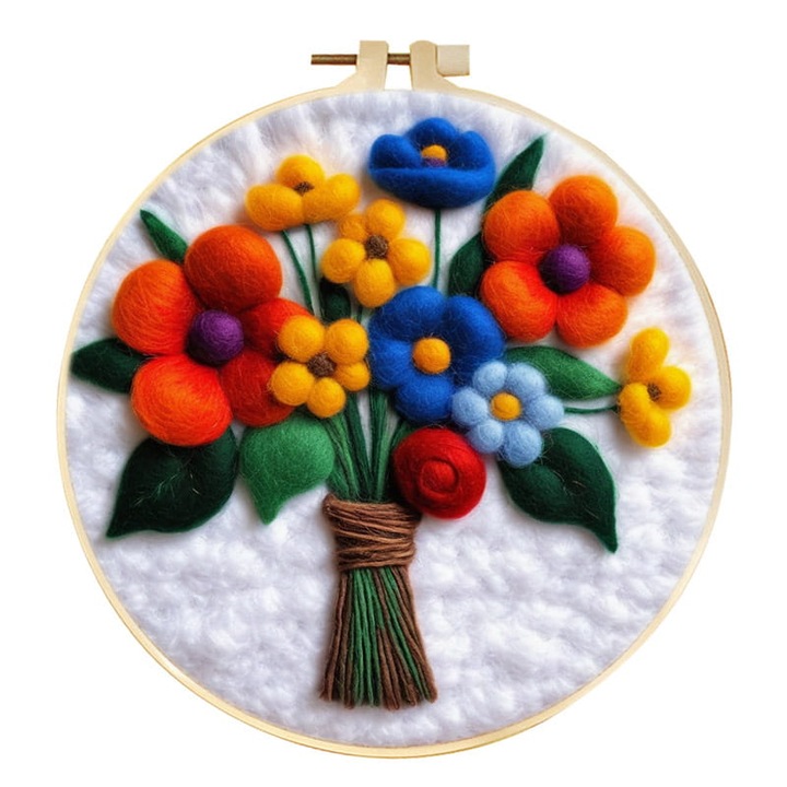 Направи си сам комплект за бродиране с вълна, Монтесори, 20 см, 23x23 см