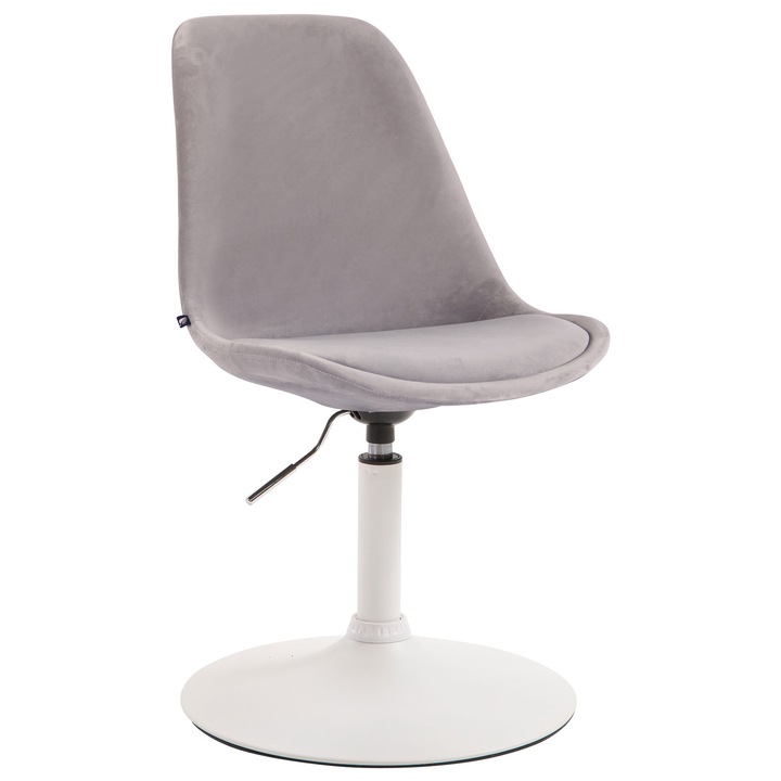 Scaun de masa Maverick catifea alb gri