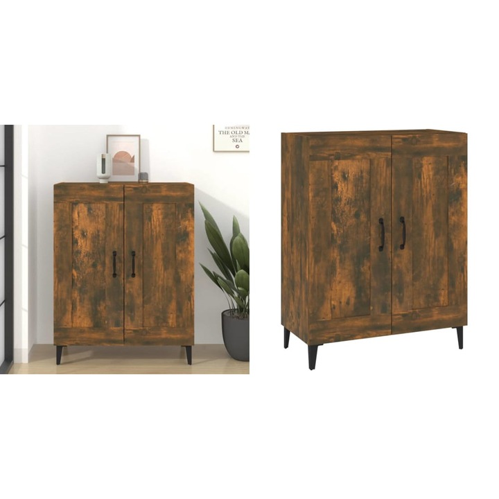 Dulap, stejar fumuriu, 69, 5x34x90 cm, lemn compozit