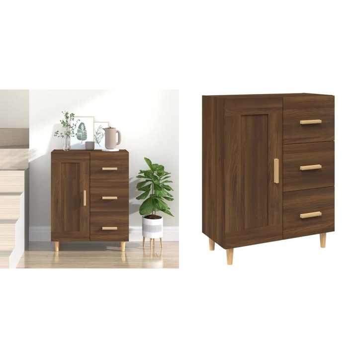 Dulap, stejar maro, 69, 5x34x90 cm, lemn compozit