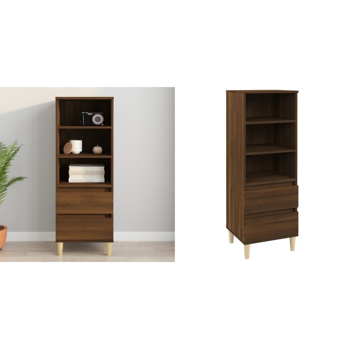 Dulap inalt, stejar maro, 40x36x110 cm, lemn compozit