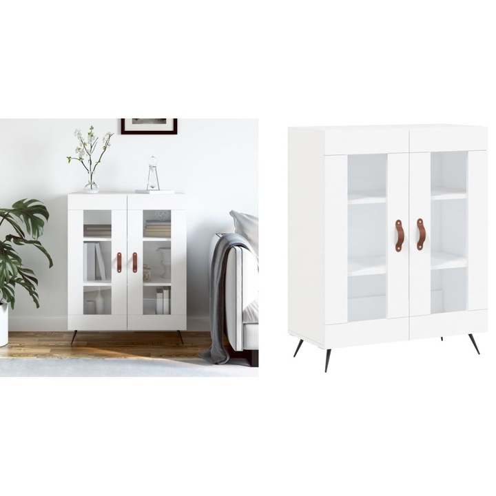 Dulap, alb, 69, 5x34x90 cm, lemn compozit