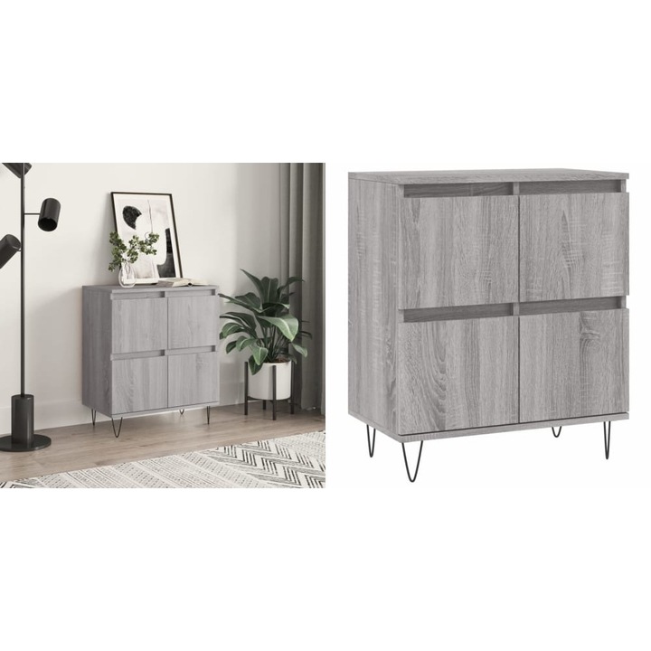 Servanta, sonoma gri, 60x35x70 cm, lemn prelucrat