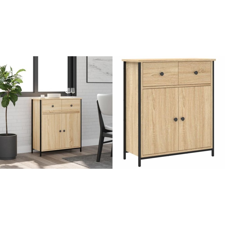 Servanta, stejar sonoma, 70x30x80 cm, lemn prelucrat