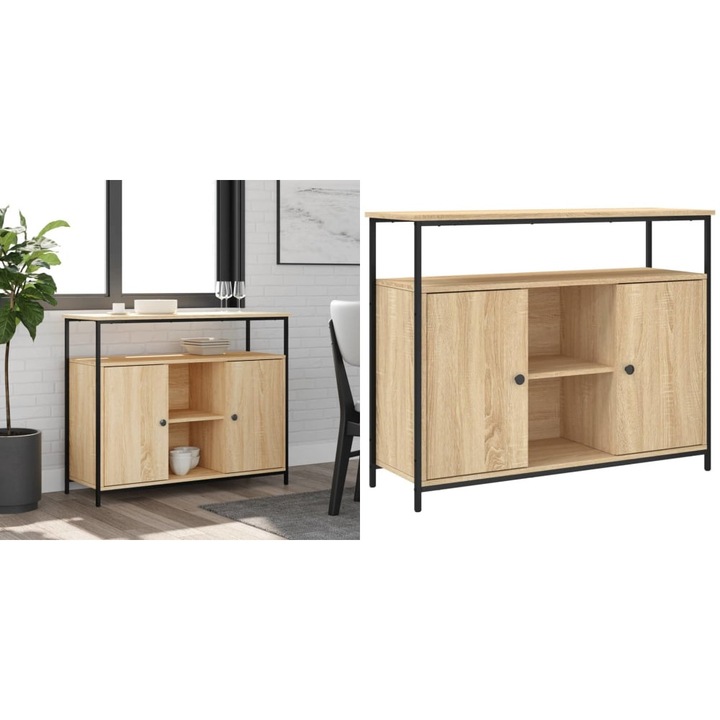 Servanta, stejar sonoma, 100x35x80 cm, lemn prelucrat