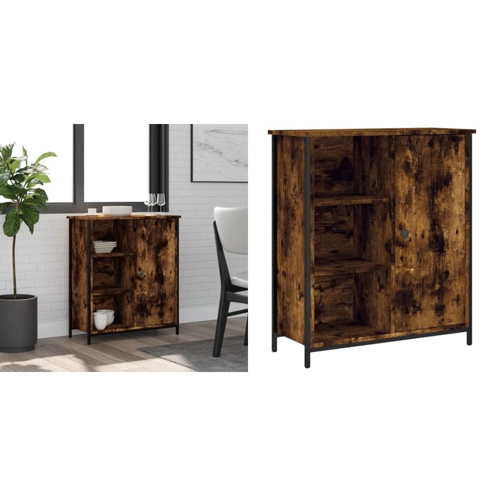 Servanta, stejar fumuriu, 70x30x80 cm, lemn prelucrat