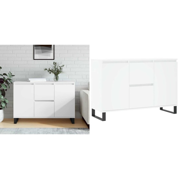 Servanta, alb, 101, 5x35x70 cm, lemn prelucrat