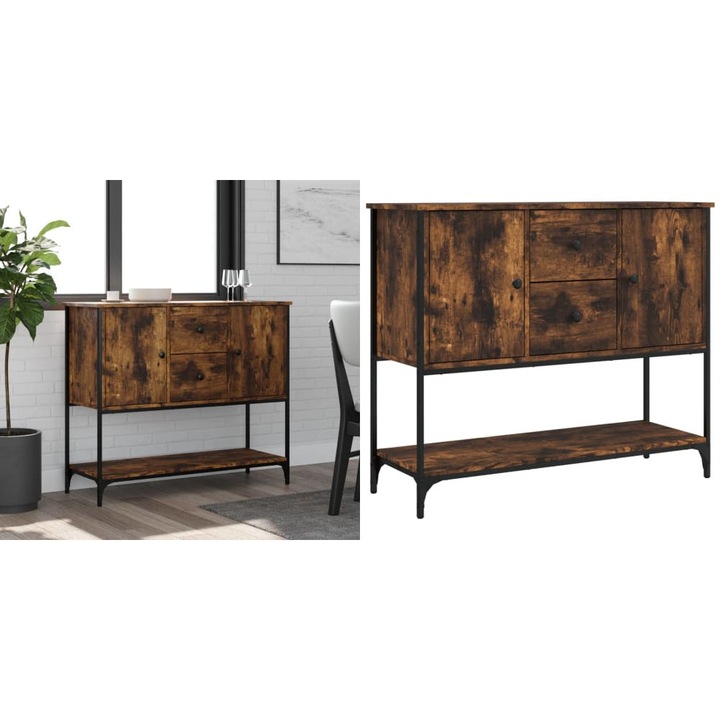 Servanta, stejar fumuriu, 100x36x85 cm, lemn prelucrat