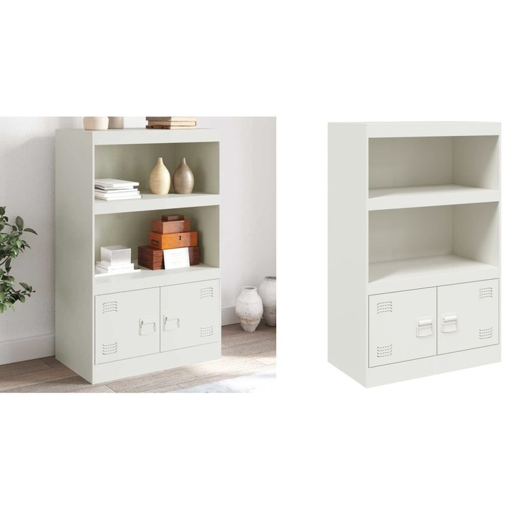 Servanta, alb, 67x39x107 cm, otel