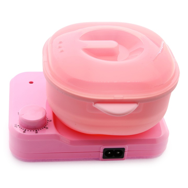 Wax Warmer topitor de ceara din silicon, cu suport, culoare roz