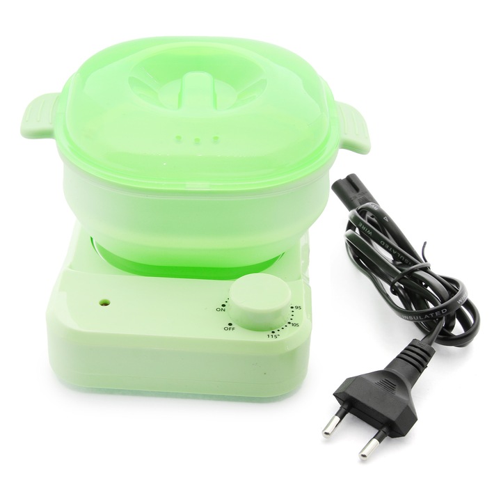 Wax Warmer topitor de ceara din silicon, cu suport, culoare verde