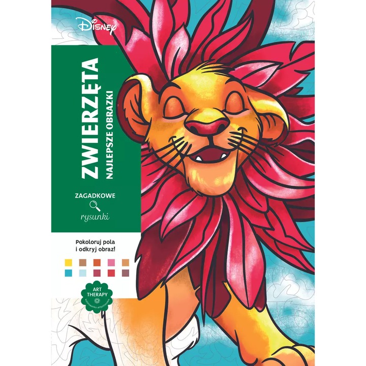 Caiet de colorat antistres, Olesiejuk, Disney, animale, 100 de planse