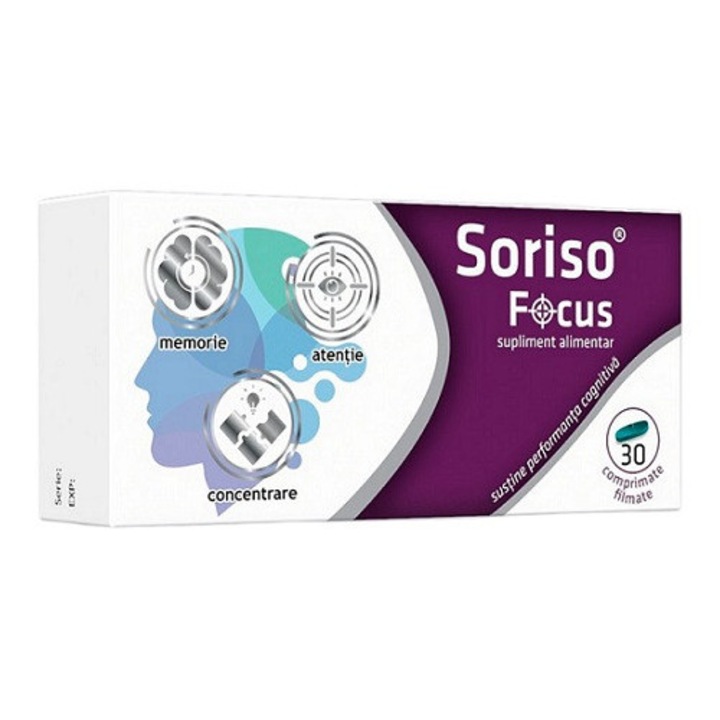 Supliment alimentar Soriso Focus, 30 comprimate filmate, Antibiotice
