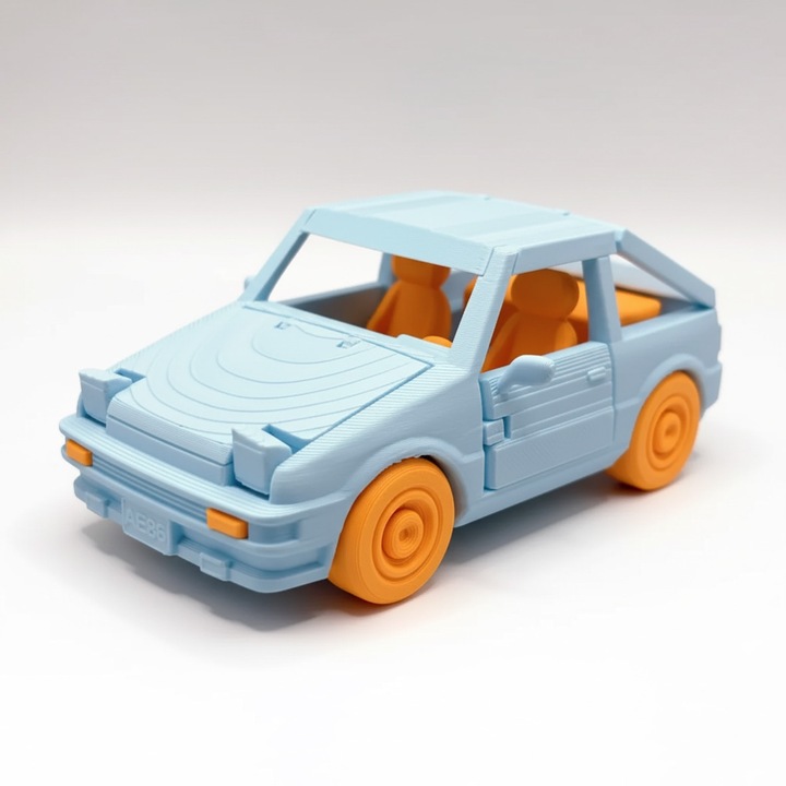 Masina tip puzzle AE86, asambalre usoara, fara lipici, 12cm lungime, printat 3D