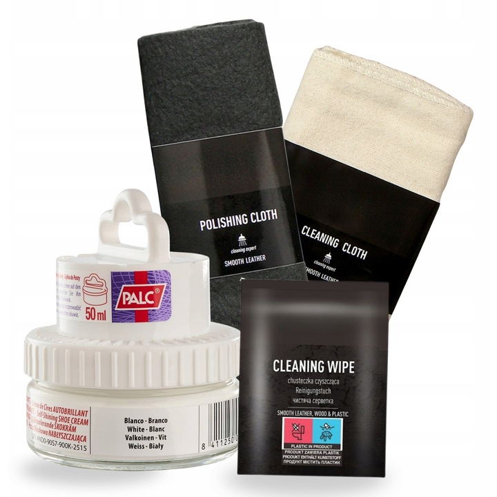 Set de ingrijire a incaltamintei, deget, crema de lustruit pantofi 50ml, servetel de piele 1 buc., laveta din bumbac, laveta de lustruit, multicolor, 4 bucati, material din bumbac, renovare eficienta, protectie si ingrijire, aplicare usoara, utilizare