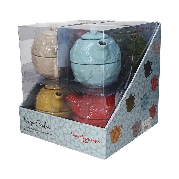 Ceainic Andrea Fontebasso 300 ml, portelan bej, design ergonomic