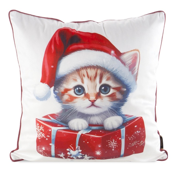 Karácsonyi mintás párnahuzat CHP175 45 x 45 Eurofirany fehér