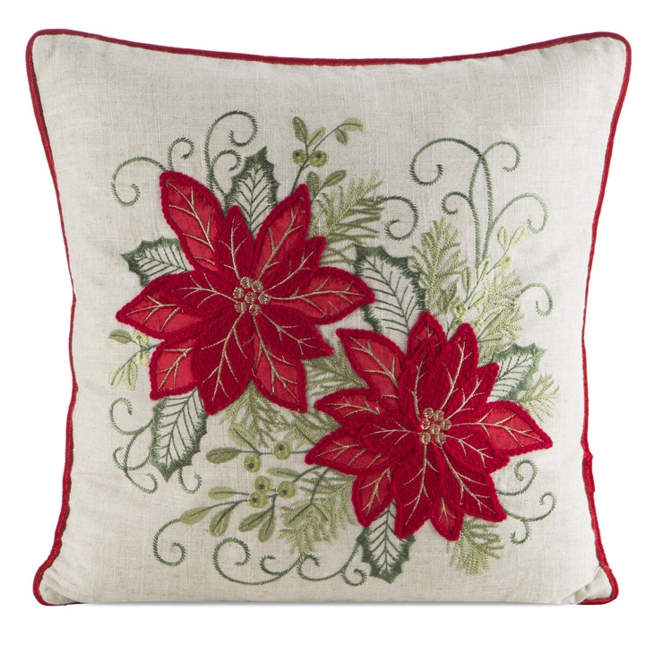 Fata de perna cu motiv de Craciun CHP145 45 x 45 Eurofirany crem