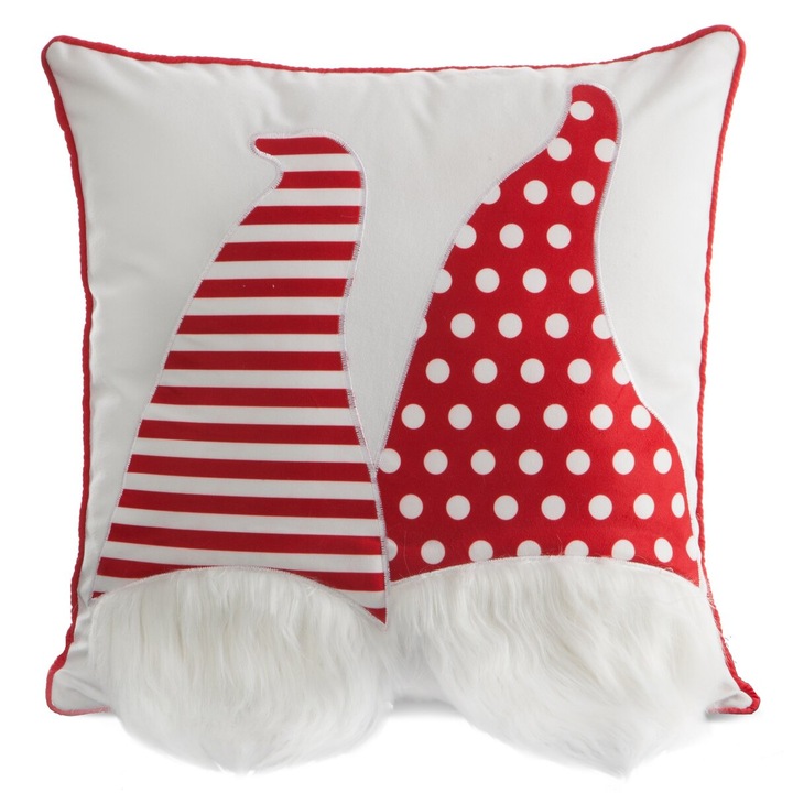 Fata de perna cu motiv de Craciun CHP152 45 x 45 Eurofirany alb