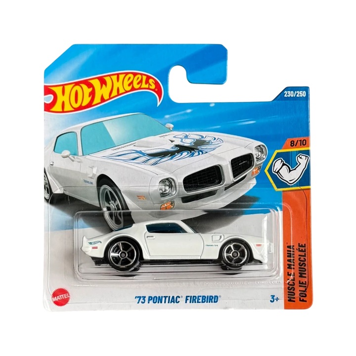 Masinuta Hot Wheels Pontiac Firebird '73, alb, scara 1:64 - model 2025