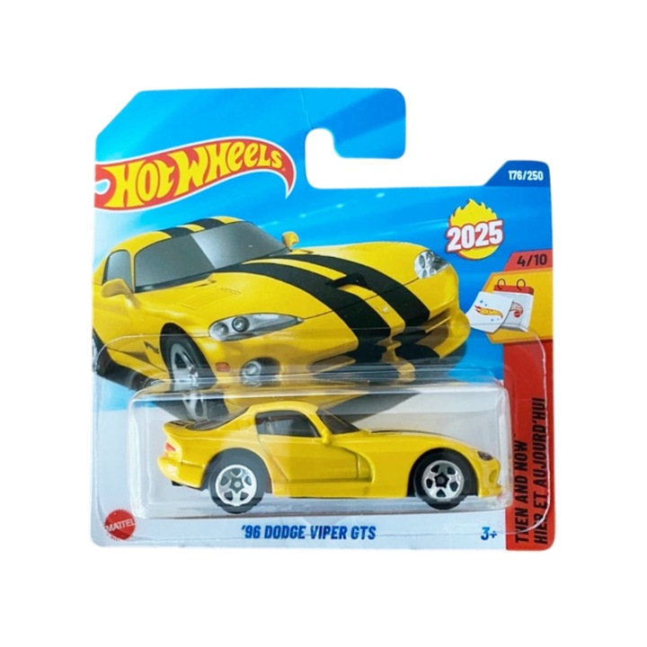 Hot Wheels '96 Dodge Viper GTS kisautó, sárga, 1:64 méretarány - 2025-ös modell