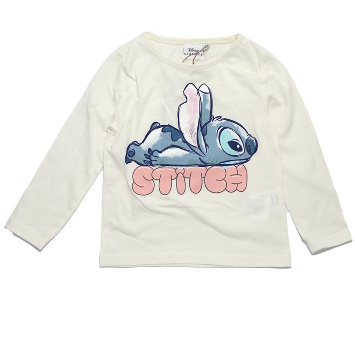 Bluza alba cu maneca lunga Sleepy Stitch 33960, Alb