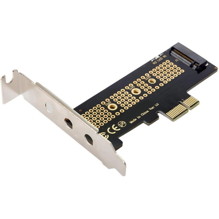 M.2 NVME SSD-ről PCIe-re adapter, Rqiurpn, PCIE PCI-E4.0 X1 X4 X8 x16-hoz, 2230, 2242, 2260, 2280-as SSD-meghajtókhoz, fekete