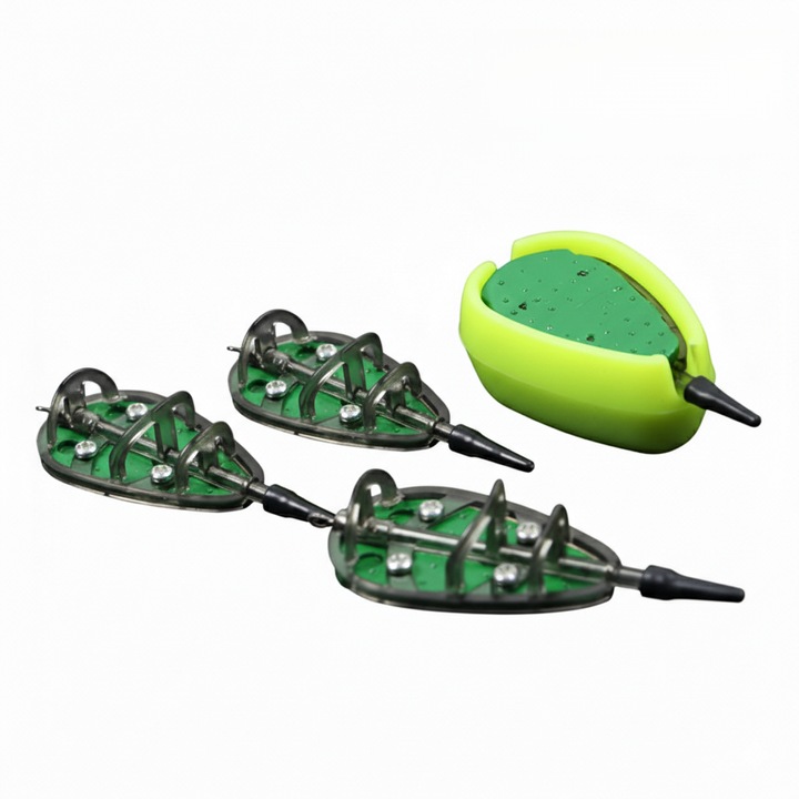 Set 3 momitoare, 30g/40g/50g, design aerodinamic, camuflare, verde