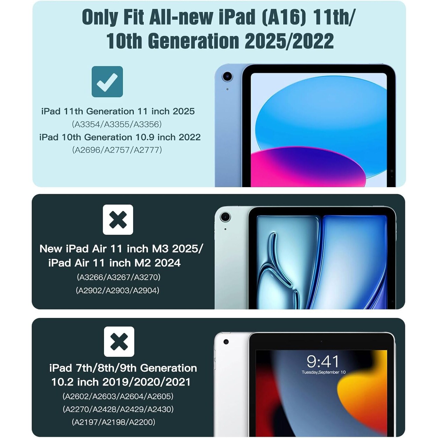 Husa tableta, compatibil cu iPad 11th/10th Generation, design subtire, protectie completa, albastru