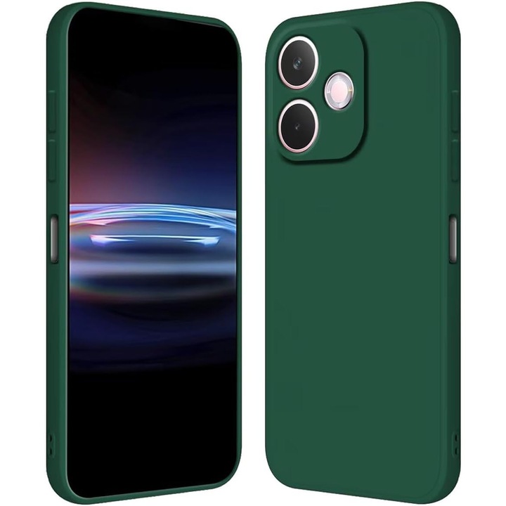 Husa Soft Touch, slim, ALC Mobile, anti soc, compatibila cu OPPO A5 Pro, Verde Inchis Tpu