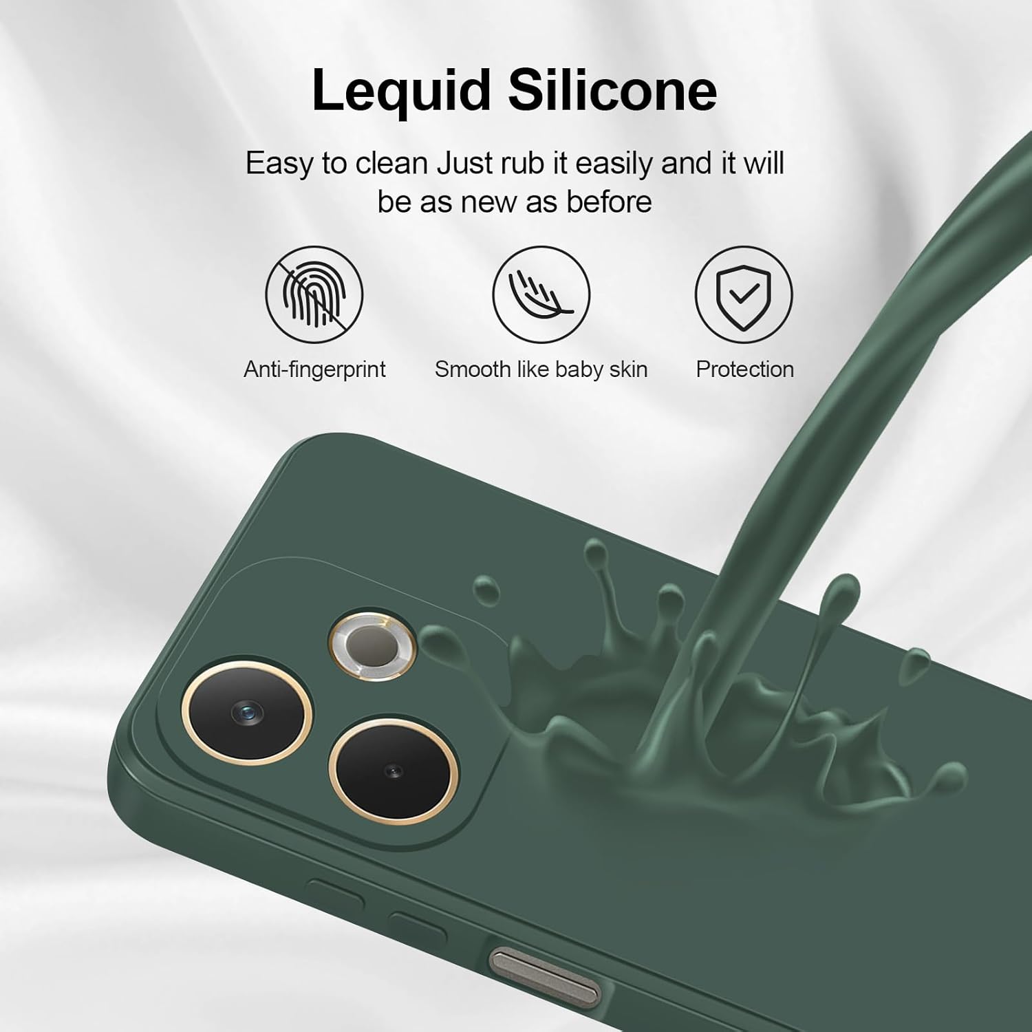 Husa Soft Touch, slim, ALC Mobile, anti soc, compatibila cu OPPO A5 Pro, Verde Inchis Tpu