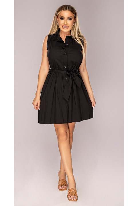 Rochie dama, neagra, cu nasturi, scurta, S/M