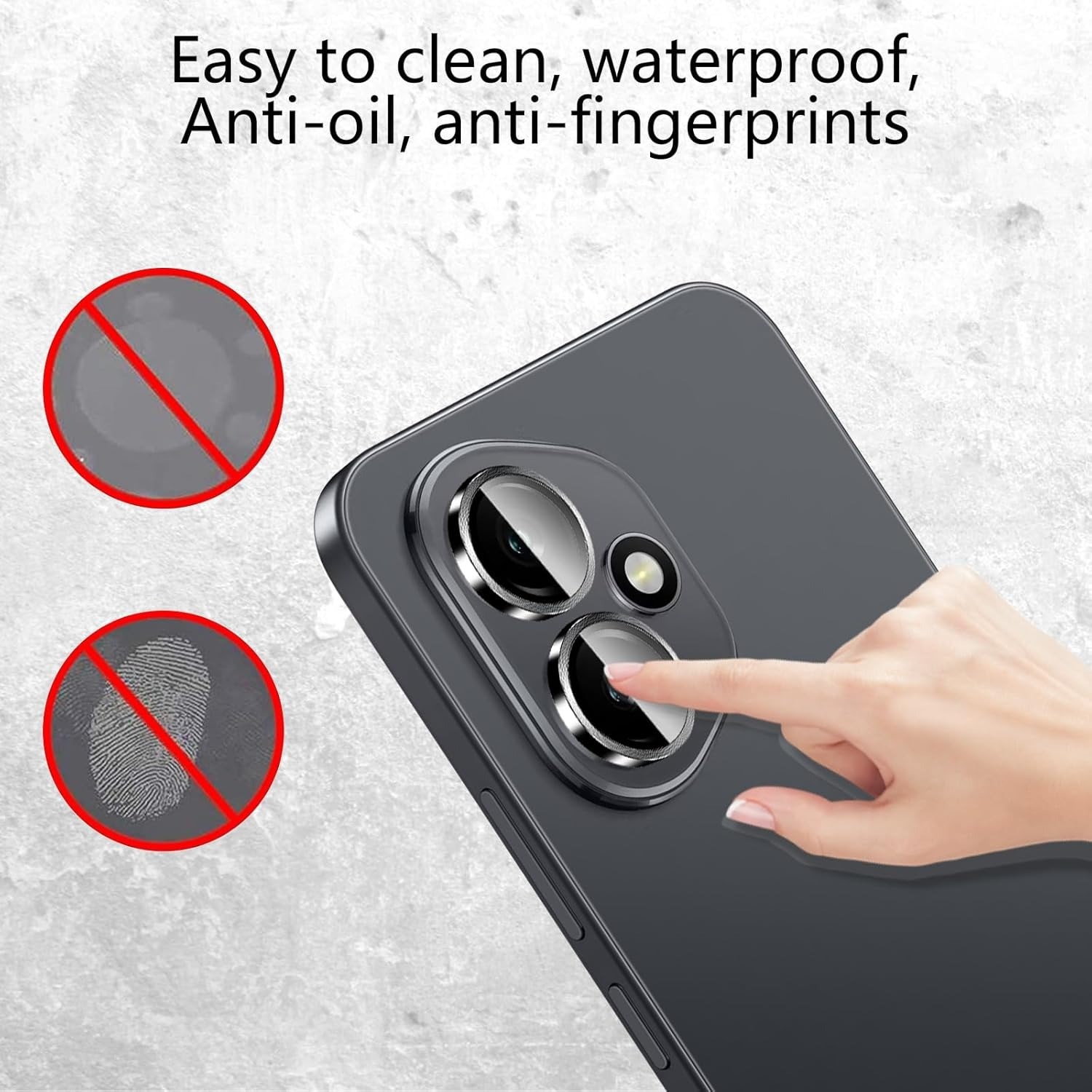 Folie de protectie camera foto, 9H, anti-zgarieturi, negru, compatibil cu Honor 400