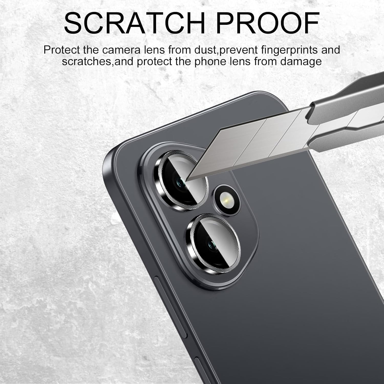 Folie de protectie camera foto, 9H, anti-zgarieturi, negru, compatibil cu Honor 400