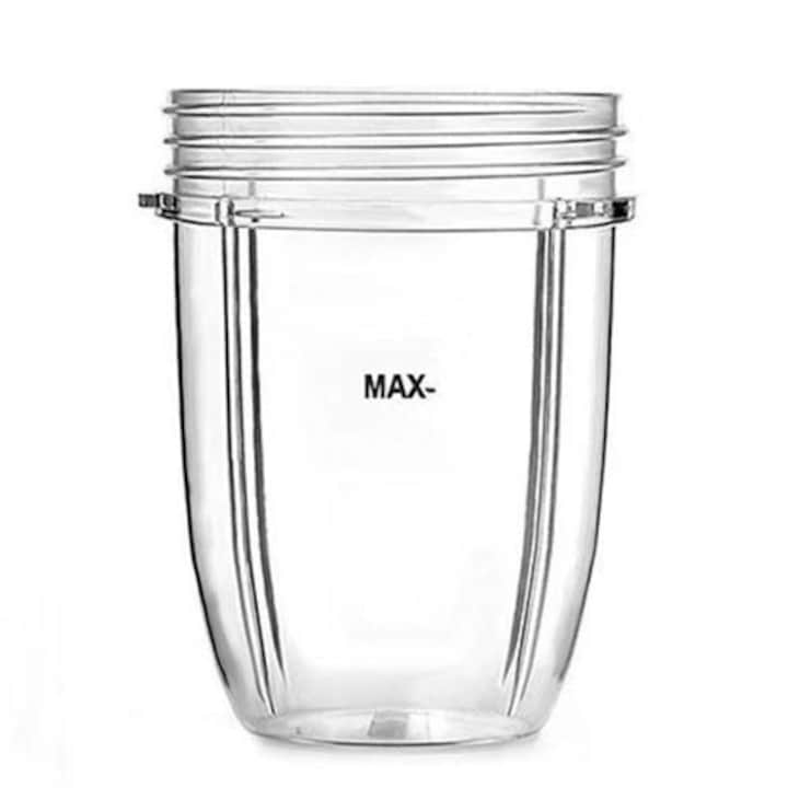 Cupa de schimb 18 oz pentru blender NutriBullet, compatibilă cu mixerele de 600W și 900W, plastic rezistent, ușor de curățat