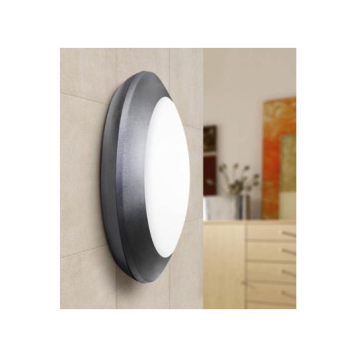 Plafoniera Fumagalli Berta, 1xE27, IP66, Negru, 27,5x8cm