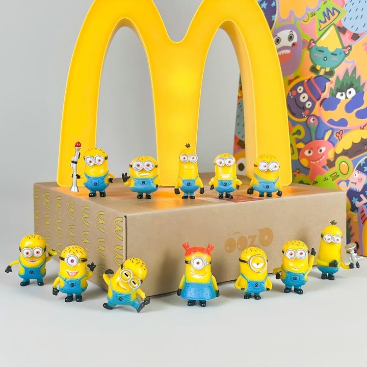 12 darabos figura készlet PVC Anime - Minionok, Anime karakter gyűjtemény, Játékdekoráció szobába, autóba és irodába, Tökéletes ajándék gyerekeknek és gyűjtőknek, Belső dekorációs ötlet, Rajzfilm tematika