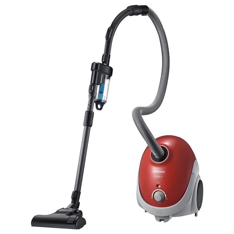 Aspirator cu sac, Samsung 750 W, Capacitate colectare 2.5 l, Rosu, Lungime cablu 6 m