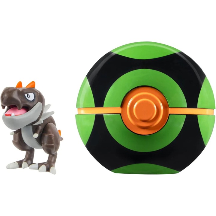 Комплект от 2 Фигурки Jazwares Toys, Pokemon, Clip n Go, Tyrunt + Dusk ball, 5 cm, Многоцветен