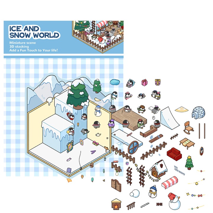 Stickere decorative, 3D, lume miniaturala, multicolor