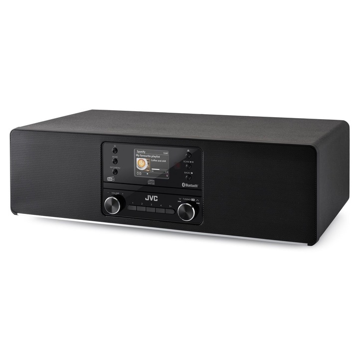 Аудио система JVC ALL-IN-ONE RD-E984B, 2 x 25W, интернет радио, цифров тунер Dab+/FM, CD устройство, Bluetooth, черна